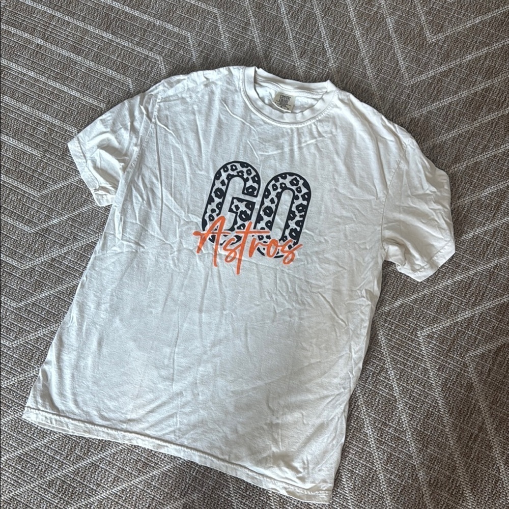Comfort Colors Go Astros Graphic T-Shirt with Leopard Print